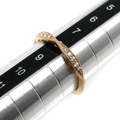 CHANEL シャネル K18PG ピンクゴールド カメリア ハーフエタニティ リング・指輪 J10836 ダイヤモンド 8号 48 2.3g レディース【中古】【美品】