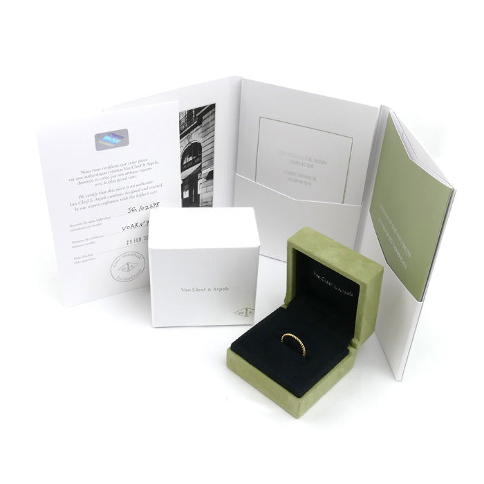Van Cleef & Arpels ヴァンクリーフ＆アーペル K18YG イエローゴールド ペルレ リング・指輪 VCARN95Q56 15.5号 56 2.2g レディース【中古】【美品】
