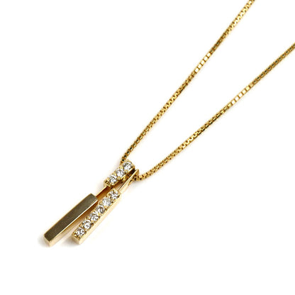 STAR JEWELRY スタージュエリー K18YG イエローゴールド ネックレス ダイヤモンド0.09ct 3.0g 39.5cm レディース【中古】