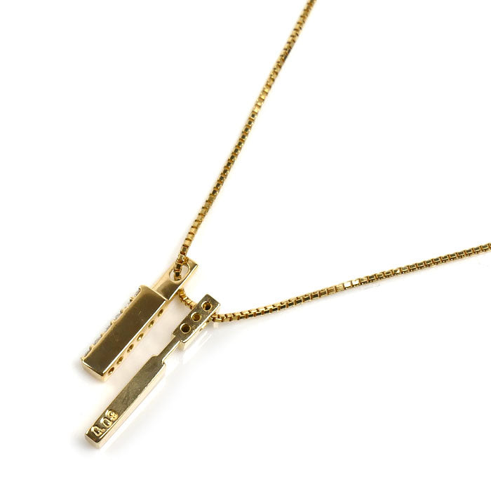 STAR JEWELRY スタージュエリー K18YG イエローゴールド ネックレス ダイヤモンド0.09ct 3.0g 39.5cm レディース【中古】