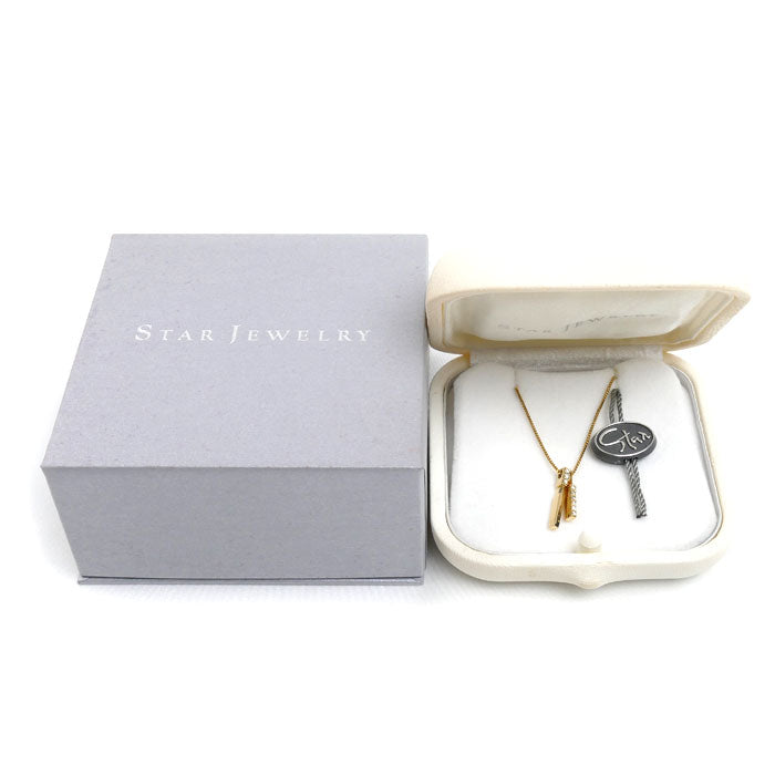 STAR JEWELRY スタージュエリー K18YG イエローゴールド ネックレス ダイヤモンド0.09ct 3.0g 39.5cm レディース【中古】