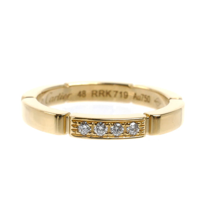 CARTIER カルティエ K18YG イエローゴールド マイヨンパンテール 4Pダイヤ リング・指輪 B4080348 ダイヤモンド 8号 48 3.7g レディース【中古】【美品】