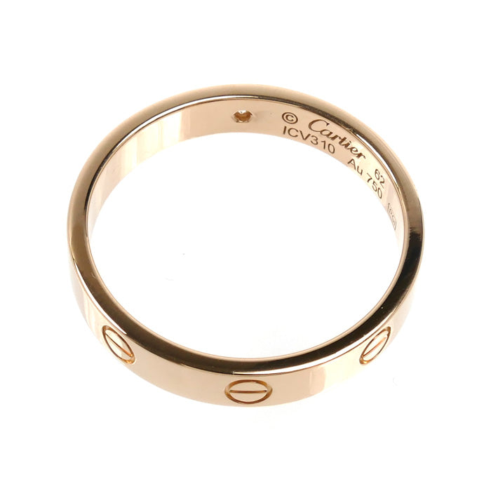 CARTIER カルティエ K18PG ピンクゴールド ミニラブ 1Pダイヤ リング・指輪 B4050762 ダイヤモンド 21.5号 62 5.3g レディース【中古】【美品】