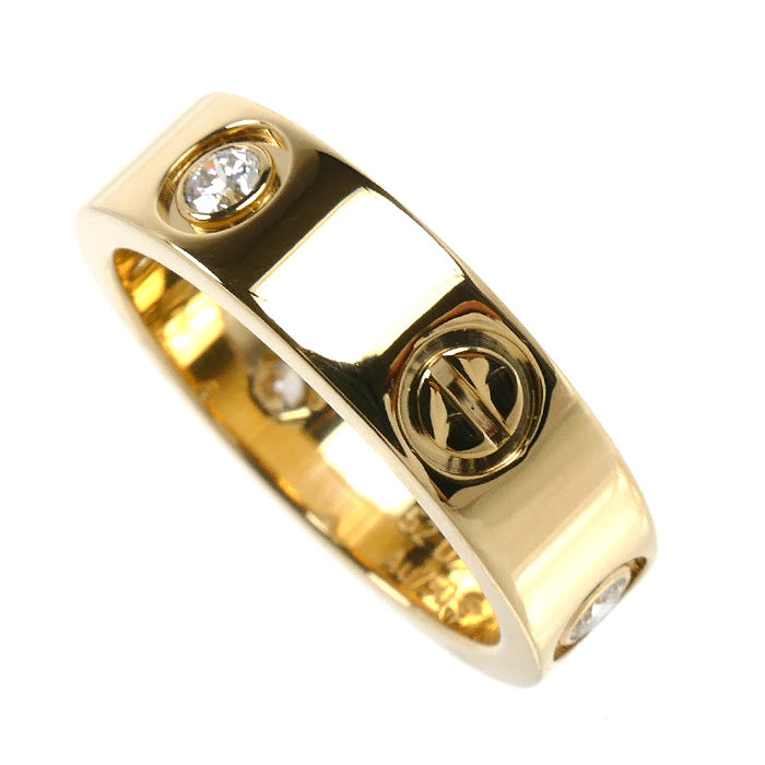 CARTIER カルティエ K18YG イエローゴールド ラブリング ハーフダイヤ リング・指輪 B4032452 ダイヤモンド 12号 52 8.5g レディース【中古】【美品】