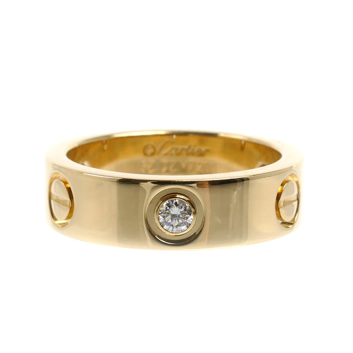 CARTIER カルティエ K18YG イエローゴールド ラブリング ハーフダイヤ リング・指輪 B4032452 ダイヤモンド 12号 52 8.5g レディース【中古】【美品】