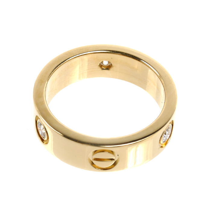 CARTIER カルティエ K18YG イエローゴールド ラブリング ハーフダイヤ リング・指輪 B4032452 ダイヤモンド 12号 52 8.5g レディース【中古】【美品】