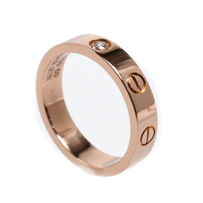 CARTIER カルティエ K18PG ピンクゴールド ミニラブ 1Pダイヤ リング・指輪 B4050750 ダイヤモンド 10号 50 4.5g レディース【中古】