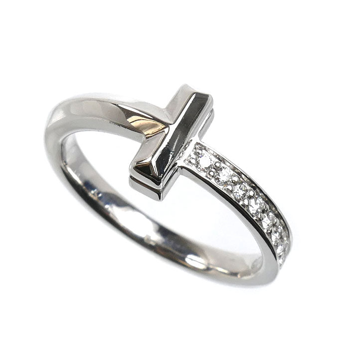 TIFFANY&Co. ティファニー K18WG ホワイトゴールド Tワン ダイヤ リング・指輪 67795512 ダイヤモンド 9号 3.9g レディース【中古】【美品】