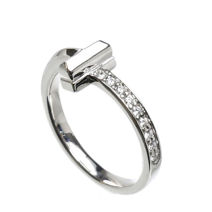 TIFFANY&Co. ティファニー K18WG ホワイトゴールド Tワン ダイヤ リング・指輪 67795512 ダイヤモンド 9号 3.9g レディース【中古】【美品】