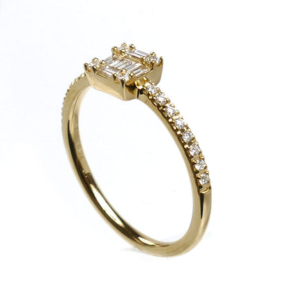 BELLESIORA ベルシオラ K18YG イエローゴールド スクエアコレクション リング・指輪 ダイヤモンド0.24ct 9号 1.8g レディース【中古】【美品】