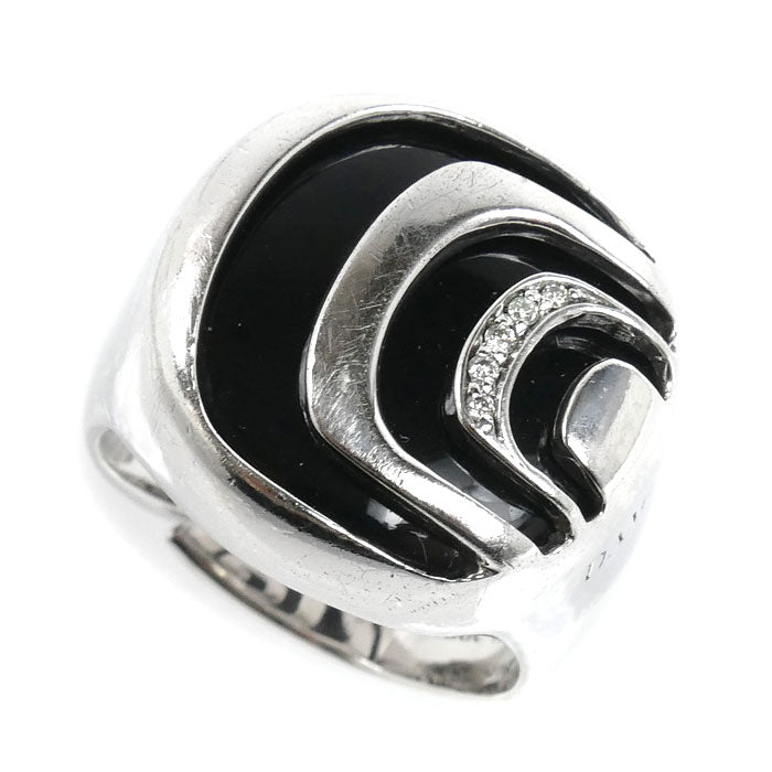 Damiani ダミアーニ シルバー925 オニキス ダミアニッシマ リング・指輪 ダイヤモンド オニキス 16号 12.6g メンズ【中古】