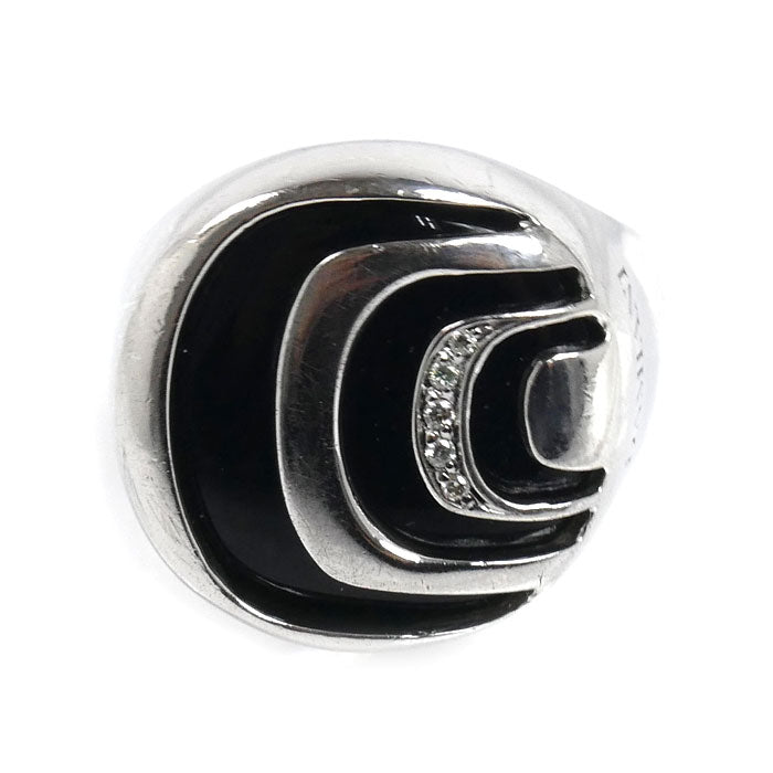 Damiani ダミアーニ シルバー925 オニキス ダミアニッシマ リング・指輪 ダイヤモンド オニキス 16号 12.6g メンズ【中古】