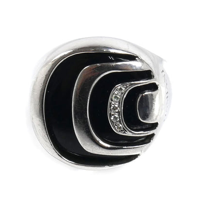Damiani ダミアーニ シルバー925 オニキス ダミアニッシマ リング・指輪 ダイヤモンド オニキス 16号 12.6g メンズ【中古】