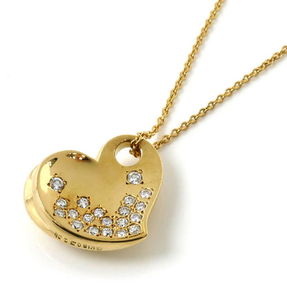 MIKIMOTO ミキモト K18YG イエローゴールド ハートモチーフ ネックレス ダイヤモンド0.32ct 10.0g 50cm レディース【中古】