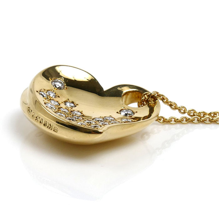 MIKIMOTO ミキモト K18YG イエローゴールド ハートモチーフ ネックレス ダイヤモンド0.32ct 10.0g 50cm レディース【中古】