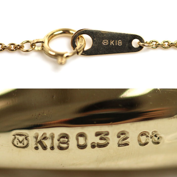 MIKIMOTO ミキモト K18YG イエローゴールド ハートモチーフ ネックレス ダイヤモンド0.32ct 10.0g 50cm レディース【中古】