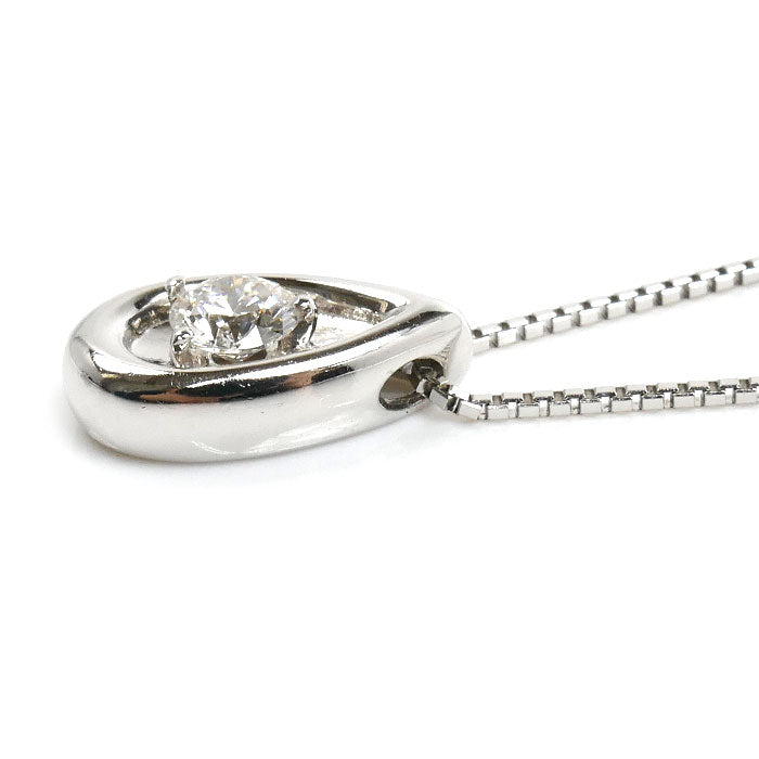 TASAKI タサキ K18WG ホワイトゴールド ネックレス ダイヤモンド0.24ct 3.6g ～45cm フリーチェーン レディース【中古】【美品】