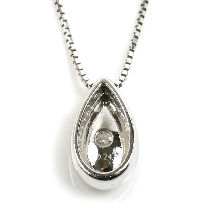 TASAKI タサキ K18WG ホワイトゴールド ネックレス ダイヤモンド0.24ct 3.6g ～45cm フリーチェーン レディース【中古】【美品】