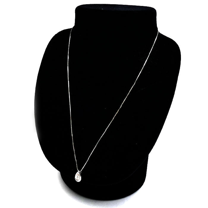 TASAKI タサキ K18WG ホワイトゴールド ネックレス ダイヤモンド0.24ct 3.6g ～45cm フリーチェーン レディース【中古】【美品】