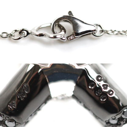 Ponte Vecchio ポンテヴェキオ K18WG ホワイトゴールド アミケッティ パンダ ネックレス ダイヤモンド0.40ct/0.30ct 6.6g 36/40cm レディース【中古】【美品】