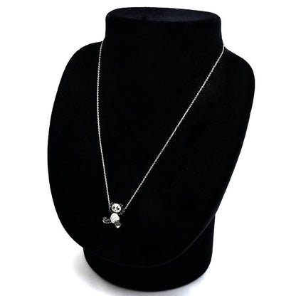 Ponte Vecchio ポンテヴェキオ K18WG ホワイトゴールド アミケッティ パンダ ネックレス ダイヤモンド0.40ct/0.30ct 6.6g 36/40cm レディース【中古】【美品】