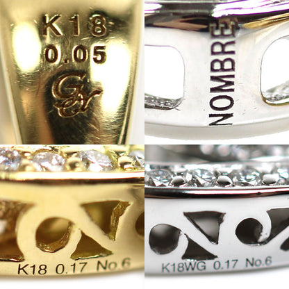 ゆきざき K18YG イエローゴールド K18WG ホワイトゴールド NOMBRE ノンブル No.6 ペンダントトップ Y.NOMBRE.12.9.6.S ダイヤモンド0.05ct/0.17ct/0.17ct 8.1g オーダー品 ユニセックス【中古】