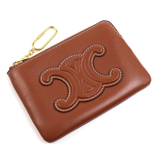 CELINE セリーヌ トリオンフ コインケース ブラウン 10C663DR8.04LU レディース【中古】【美品】