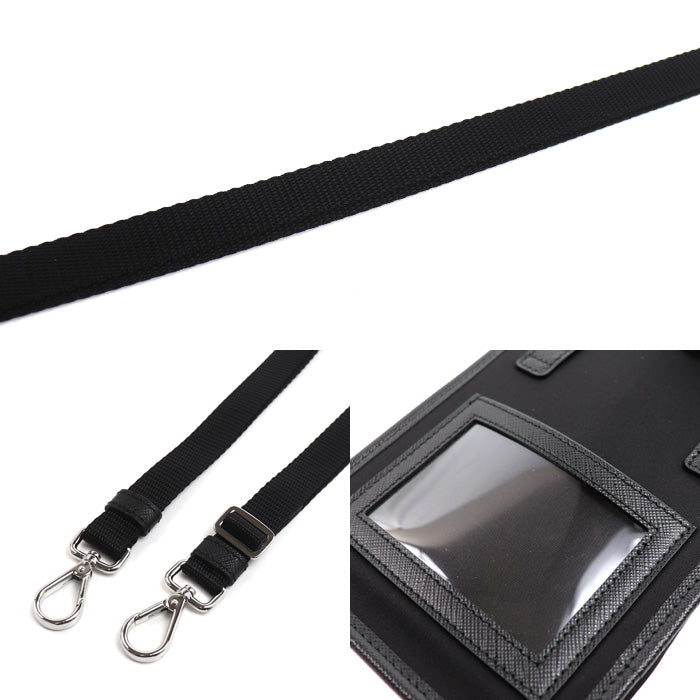 PRADA プラダ サフィアーノ×テスート スマートフォンバッグ ショルダーバッグ ブラック 2ZH109_2DMH_F0002 ユニセックス【中古】【美品】