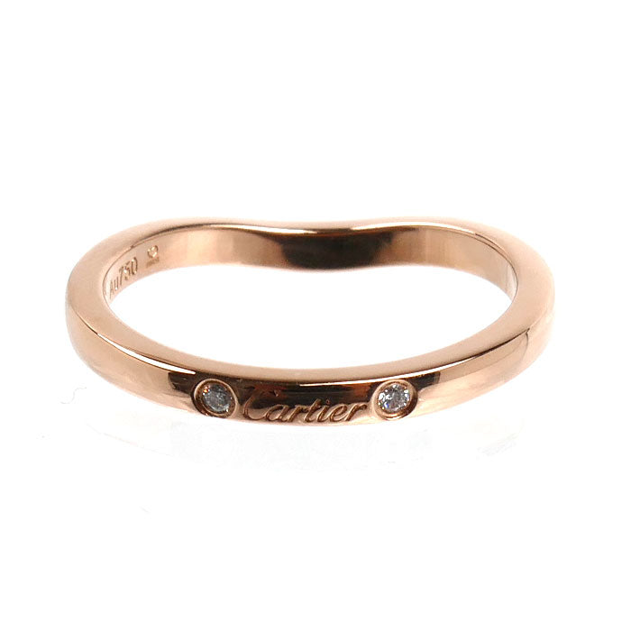 CARTIER カルティエ K18PG ピンクゴールド バレリーナ カーブ ウェディング 3Pダイヤ リング・指輪 B4098650 ダイヤモンド 10号 50 2.3g レディース【中古】【美品】