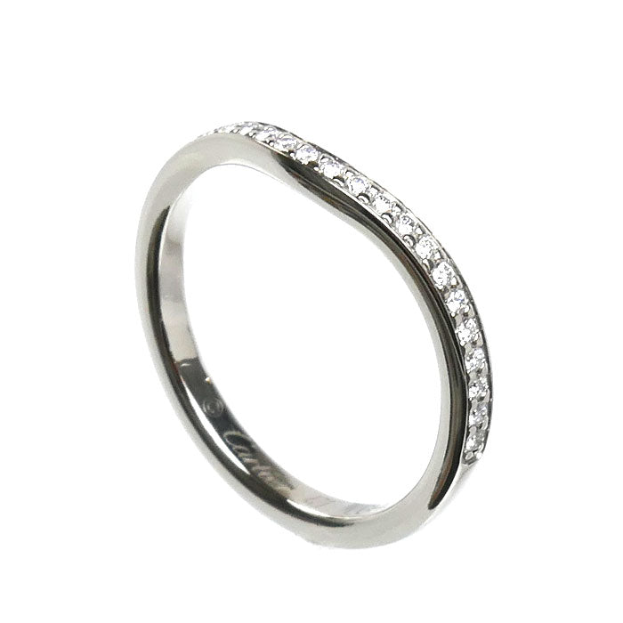 CARTIER カルティエ Pt950プラチナ バレリーナ カーブ ハーフエタニティ リング・指輪 B4093047 ダイヤモンド 7号 47 2.7g レディース【中古】【美品】