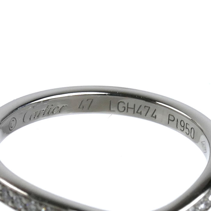 CARTIER カルティエ Pt950プラチナ バレリーナ カーブ ハーフエタニティ リング・指輪 B4093047 ダイヤモンド 7号 47 2.7g レディース【中古】【美品】