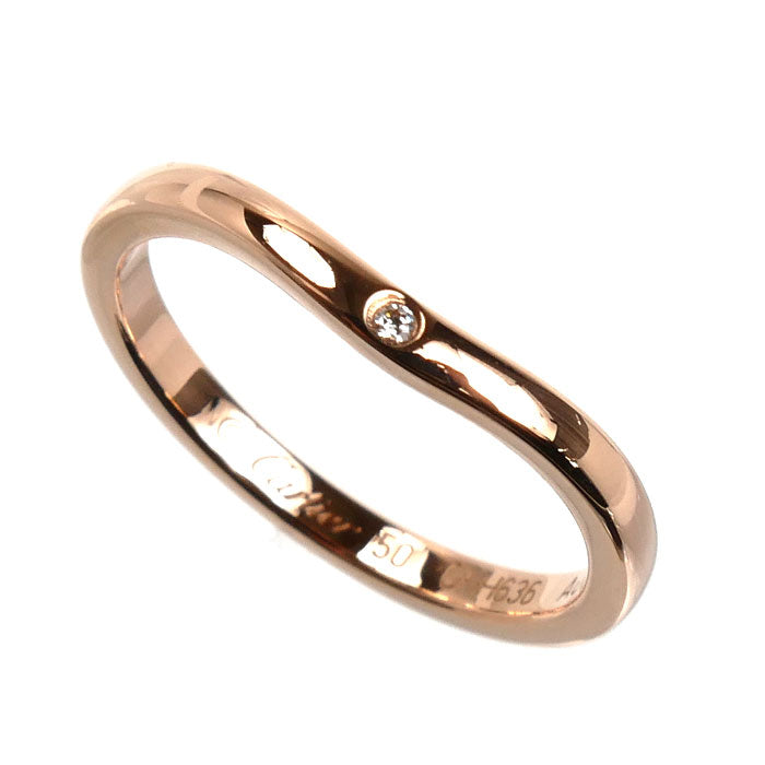 CARTIER カルティエ K18PG ピンクゴールド バレリーナ カーブ ウェディング 3Pダイヤ リング・指輪 B4098650 ダイヤモンド 10号 50 2.3g レディース【中古】【美品】
