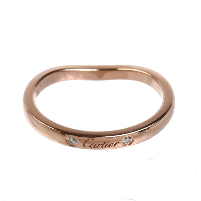 CARTIER カルティエ K18PG ピンクゴールド バレリーナ カーブ ウェディング 3Pダイヤ リング・指輪 B4098650 ダイヤモンド 10号 50 2.3g レディース【中古】【美品】