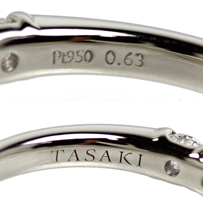 TASAKI タサキ Pt950プラチナ ハーフエタニティ リング・指輪 ダイヤモンド0.63ct 11号 4.0g レディース【中古】【美品】