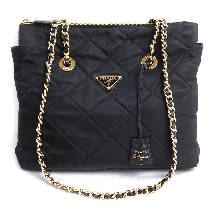 PRADA プラダ Re-Edition 1995 チェーンショルダー ショルダーバッグ ブラック 1BG529 V COO 2AOS F0002 ICチップ レディース【中古】【美品】