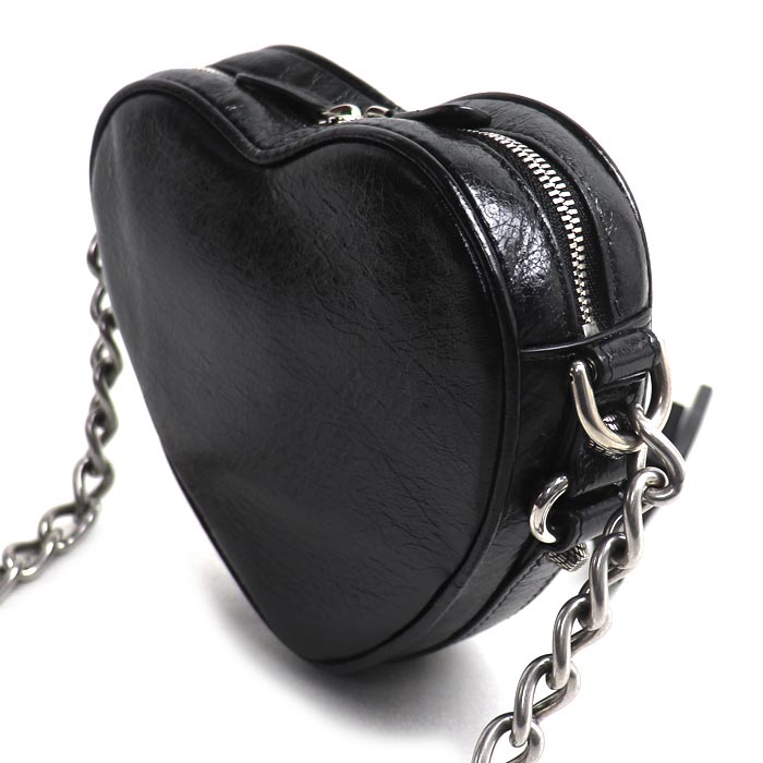 BALENCIAGA バレンシアガ ルカゴール ハート チェーンショルダー ショルダーバッグ ブラック 722781 1VG9Y 1000 レディース【中古】【美品】