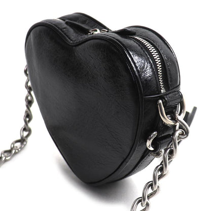 BALENCIAGA バレンシアガ ルカゴール ハート チェーンショルダー ショルダーバッグ ブラック 722781 1VG9Y 1000 レディース【中古】【美品】