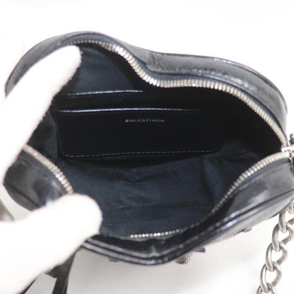 BALENCIAGA バレンシアガ ルカゴール ハート チェーンショルダー ショルダーバッグ ブラック 722781 1VG9Y 1000 レディース【中古】【美品】