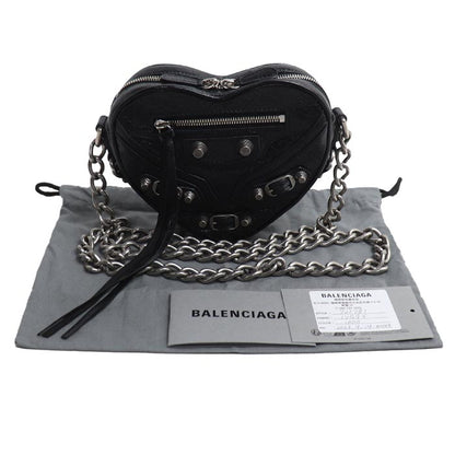BALENCIAGA バレンシアガ ルカゴール ハート チェーンショルダー ショルダーバッグ ブラック 722781 1VG9Y 1000 レディース【中古】【美品】