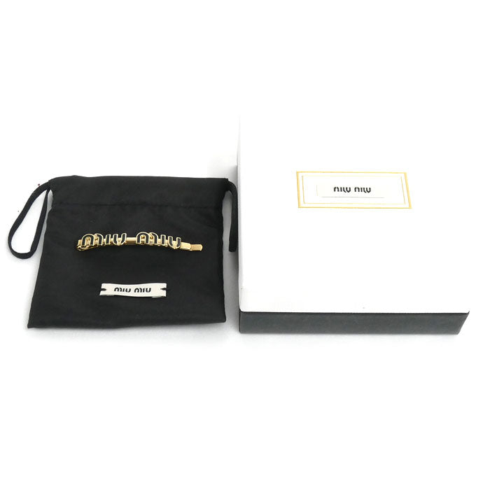 MIUMIU ミュウミュウ GP ロゴ ヘアピン ヘアアクセサリー ヘアピン 51F146 2F6T F0002 レディース【中古】
