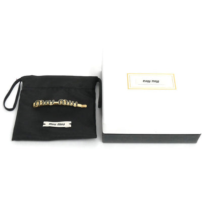 MIUMIU ミュウミュウ GP ロゴ ヘアピン ヘアアクセサリー ヘアピン 51F146 2F6T F0002 レディース【中古】