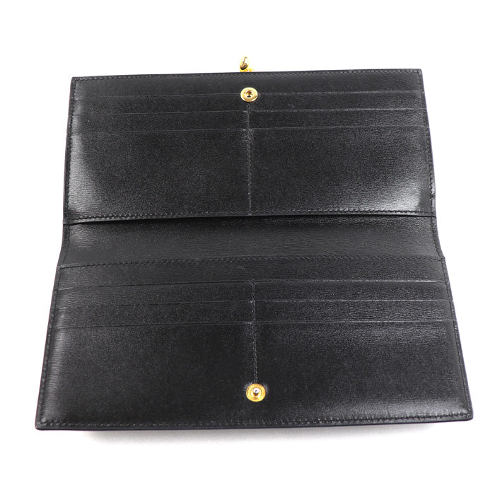 JIL SANDER ジルサンダー GOJI PURSE MD 長財布 ブラック J07UI0014-P4840-001 小銭入れ付き がま口 レディース【中古】【美品】