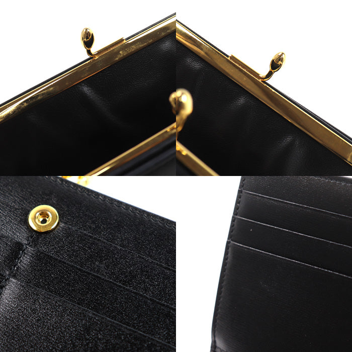 JIL SANDER ジルサンダー GOJI PURSE MD 長財布 ブラック J07UI0014-P4840-001 小銭入れ付き がま口 レディース【中古】【美品】