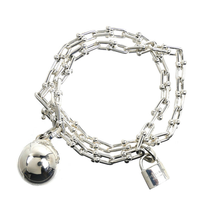 TIFFANY&Co. ティファニー シルバー925 ハードウェア スモールラップ ブレスレット 45.6g レディース【中古】【美品】