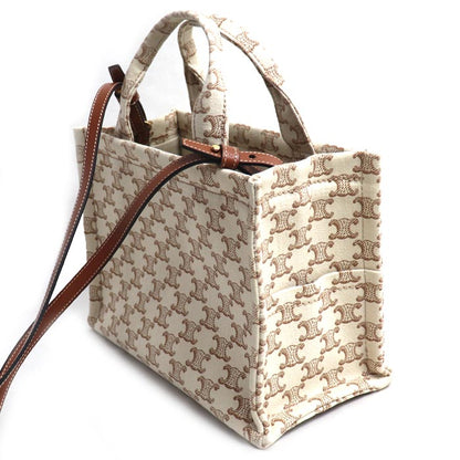 CELINE セリーヌ トリオンフ スモール カバ タイス 2Wayショルダーバッグ ベージュ/ブラウン 199162FRF.01BC レディース【中古】