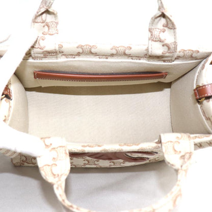 CELINE セリーヌ トリオンフ スモール カバ タイス 2Wayショルダーバッグ ベージュ/ブラウン 199162FRF.01BC レディース【中古】