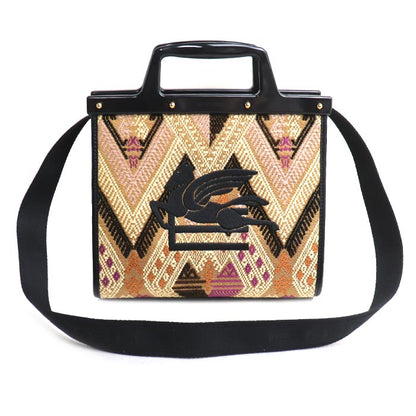 ETRO エトロ ジャガード ラブトロッター 2Wayショルダーバッグ マルチカラー 1P023 レディース【中古】