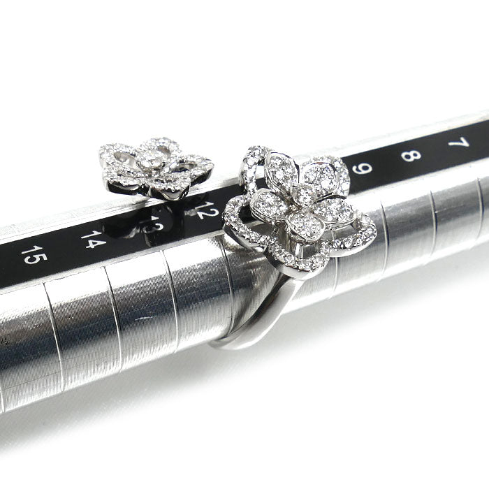 GRAFF グラフ K18WG ホワイトゴールド ワイルドフラワー ダブル リング・指輪 RGR842 ダイヤモンド 12号 6.8g レディース【中古】【美品】