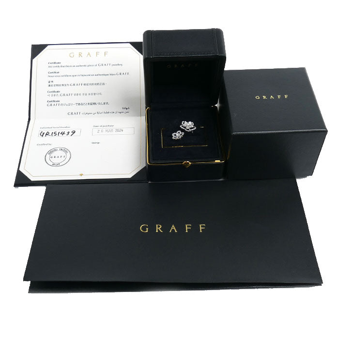 GRAFF グラフ K18WG ホワイトゴールド ワイルドフラワー ダブル リング・指輪 RGR842 ダイヤモンド 12号 6.8g レディース【中古】【美品】