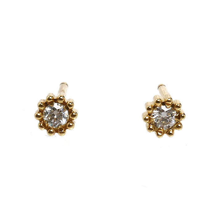 Dior ディオール K18YG イエローゴールド ミミローズ ピアス JMRO95017_0000 ダイヤモンド 1.1g セット売り レディース【中古】【美品】